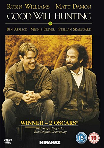 Good Will Hunting" DVD cover featuring Matt Damon and Robin Williams.