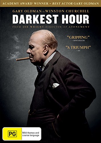 DVD cover featuring Gary Oldman as Winston Churchill, smoking a cigar.