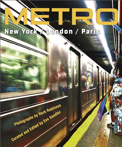 Book cover featuring a subway train and passengers in New York, London, and Paris.