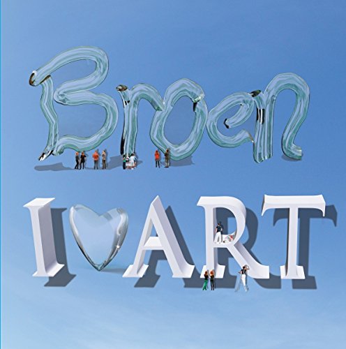 Album cover for "Broen - I <3 Art" with large, 3D text and small figures.