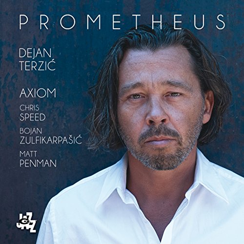 CD cover featuring a portrait of Dejan Terzić, with text "Prometheus" and "Axiom".