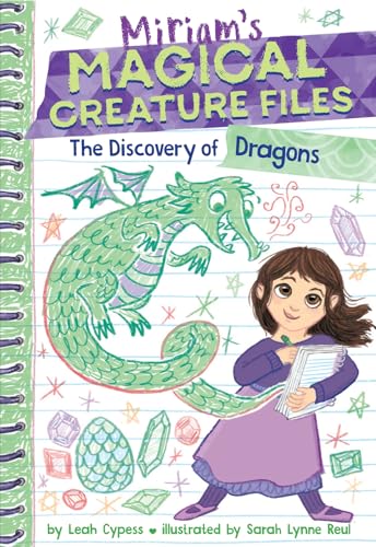 Book cover featuring a green dragon and a girl with a notebook.