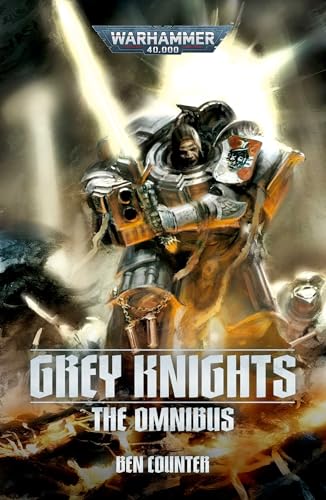 Warhammer 40,000 book cover featuring a Grey Knights space marine in armor.