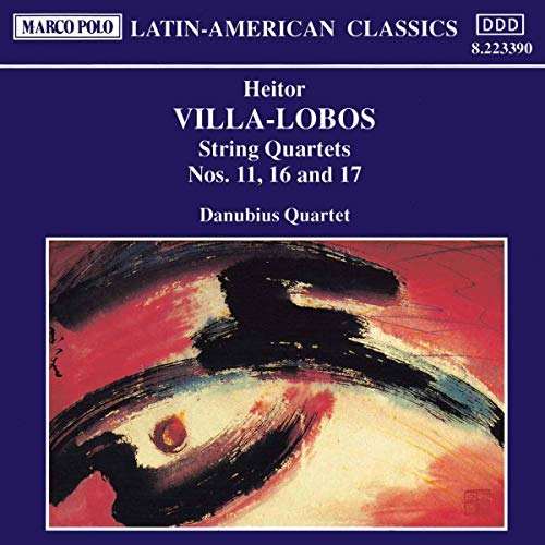 CD cover for Villa Lobos string quartets with abstract brushstroke art.