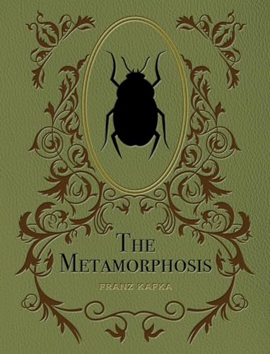 Green book cover with ornate frame and a black insect illustration.