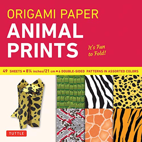 Origami Paper - Animal Prints - 8 1/4 inch - 49 Sheets: (Tuttle Origami Paper)