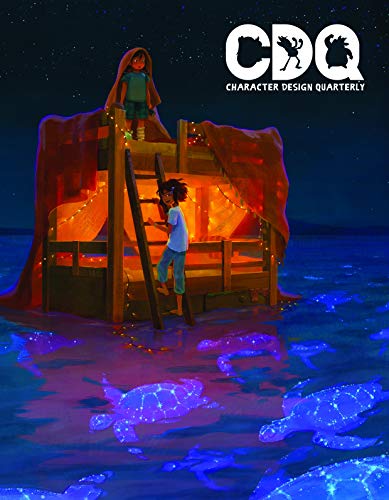Illustration of children with glowing sea turtles, cover of Character Design Quarterly 16.