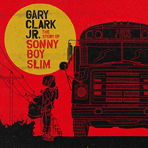 Gary Clark Jr. album cover: a yellow circle, bus, and figure.