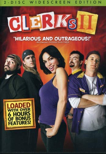Clerks II DVD cover featuring the film’s cast in a group portrait.