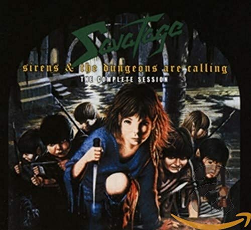 Savatage album cover: a woman with hooded figures in a dark scene.