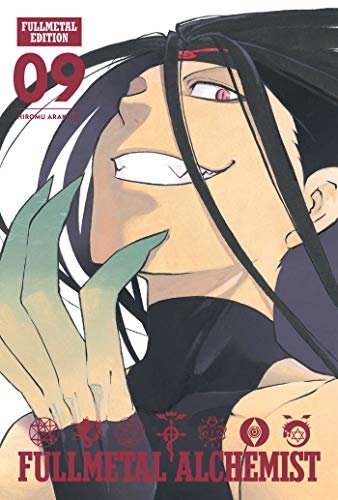 Man with long black hair and red eye clutching his face on manga cover.