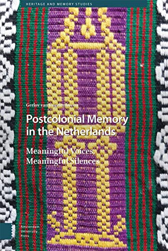 Book cover with patterned textile design and title “Postcolonial Memory in the Netherlands.”
