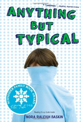 Book cover: “Anything But Typical” with a child hiding face.