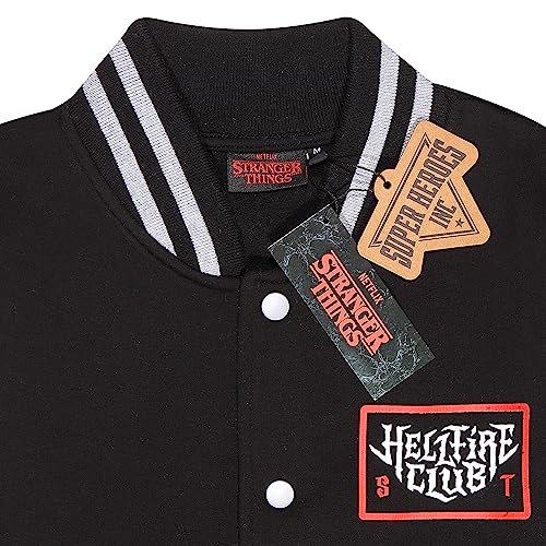 Stranger Things - Hellfire Club (Unisex Black Varsity Jacket) Ex Ex Large