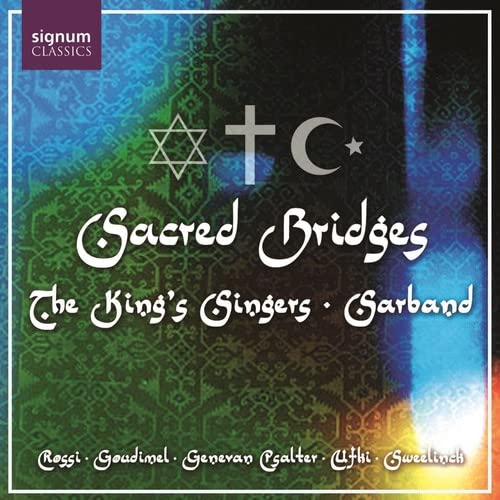 CD cover for "Sacred Bridges" featuring religious symbols and text.