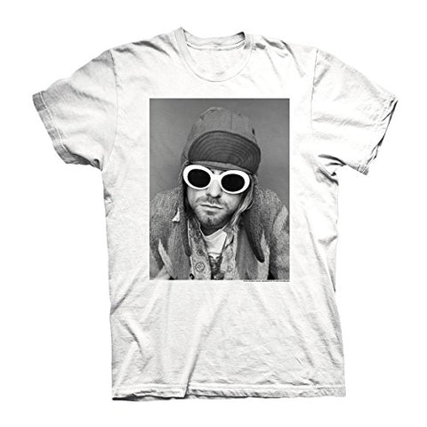 Kurt Cobain Sunglasses Photo T-Shirt White S