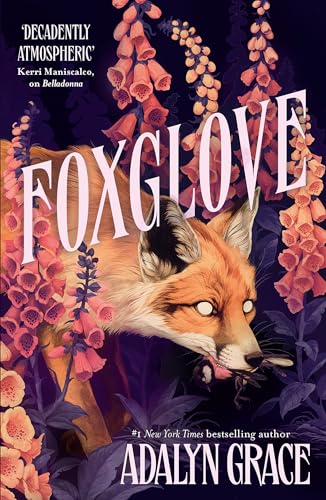 Book cover with floral pattern, purple dominant, featuring foxglove flowers, likely a novel.