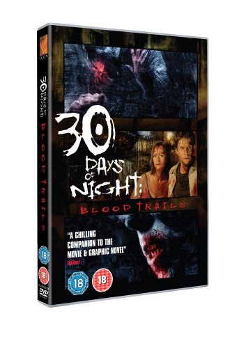 DVD cover for "30 Days of Night: Blood Trails" featuring a couple and vampire.