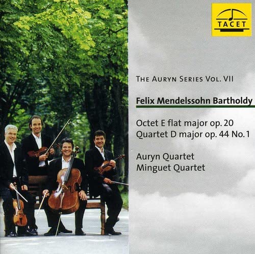 CD cover featuring the Auryn Quartet and Minguet Quartet musicians.