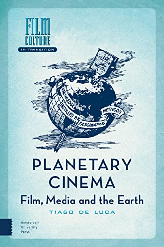 Book cover with illustrated globe and film reel, titled "Planetary Cinema".