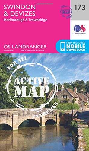 Landranger Active (173) Swindon, Devizes, Marlborough & Trowbridge (OS Landranger Active Map)