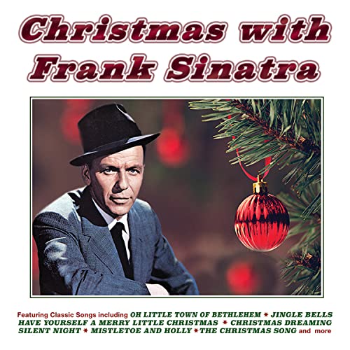 CDHSSLPLFrank Sinatra in a suit and hat next to a Christmas tree ornament.
