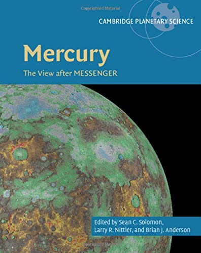 Book cover featuring a colorful, cratered image of the planet Mercury.