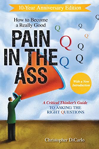 Book cover with a megaphone and the title "Pain in the Ass.