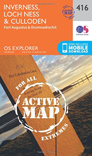 OS Explorer Map Active (416) Inverness, Loch Ness and Culloden (OS Explorer Active Map)
