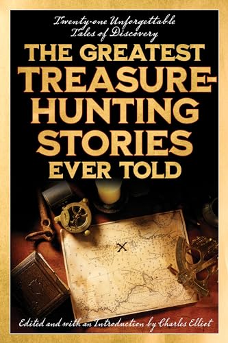 Book cover featuring treasure-hunting imagery: map, compass, and antique box.