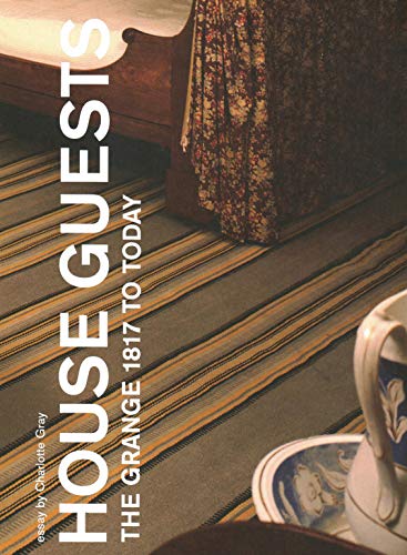 Book cover: "House Guests" with a patterned rug and teacup.