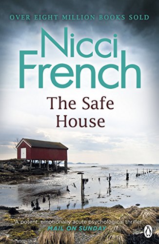 Book cover for The Safe House by Nicci French showing a red stilted cabin.