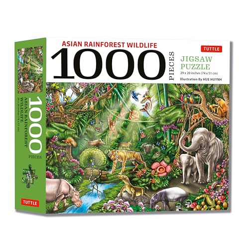 Asian Rainforest Wildlife - 1000 Piece Jigsaw Puzzle : Finished Size 29 in X 20 inch (74 x 51 cm)