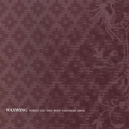 Waxwing album cover: textured red background with dark floral design.