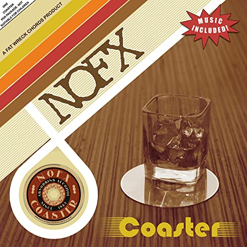 CD cover for NOFX Coaster featuring a glass of ice on a coaster.