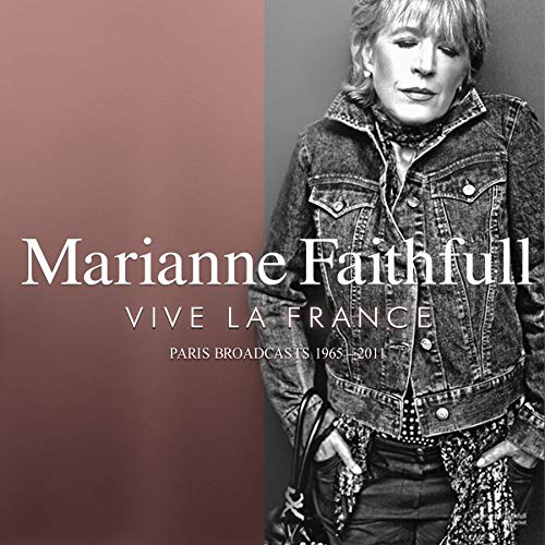 Marianne Faithfull album cover, "Vive La France", black and white portrait.
