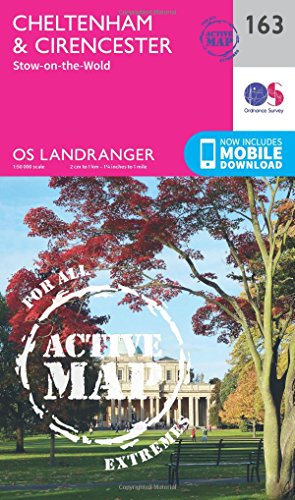 Landranger Active (163) Cheltenham & Cirencester, Stow-on-the-Wold (OS Landranger Active Map)