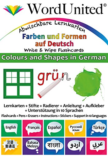 Colours and Shapes in German: Write & Wipe Flashcards