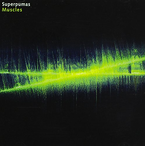 CD cover for Superpumas’ “Muscles” with abstract green and black lines.