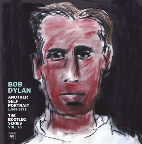Bob Dylan album cover: painted portrait with red and black brushstrokes.