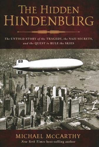 Book cover featuring the Hindenburg airship over a vintage city skyline.