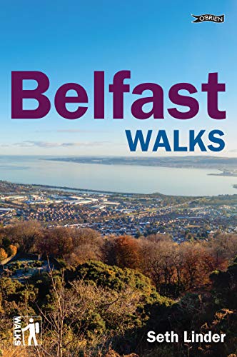 Book cover for “Belfast Walks” with a city and landscape view.