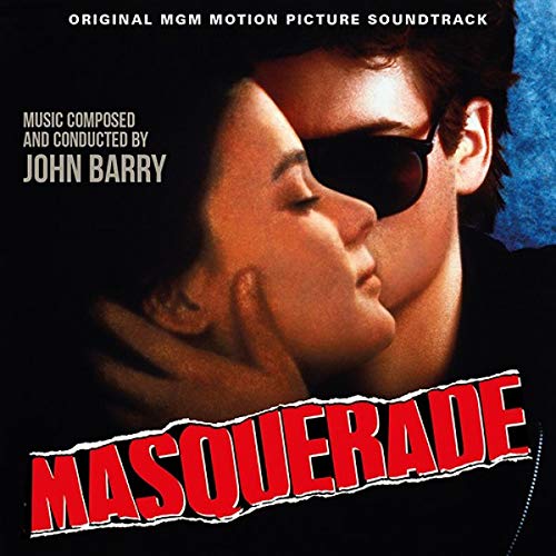 CD cover for “Masquerade” soundtrack, featuring a couple and bold red title.