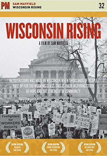 DVD cover showing a large crowd protesting in front of the Wisconsin State Capitol building.