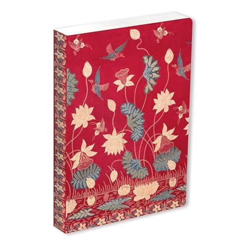 Journal Sarong Buketan with Lotuses, Lined Paperback : Blank Lined 144 Page A5 Notebook