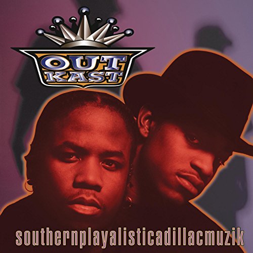Outkast album cover featuring Big Boi and André 3000, purple background.