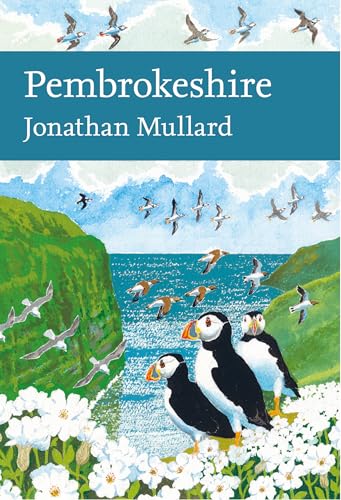 Book cover: “Pembrokeshire” with puffins, seabirds, and coastal landscape.