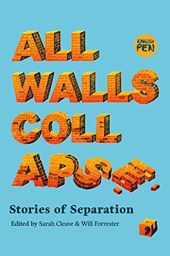 Book cover with the title in 3D brick letters against a light blue background.