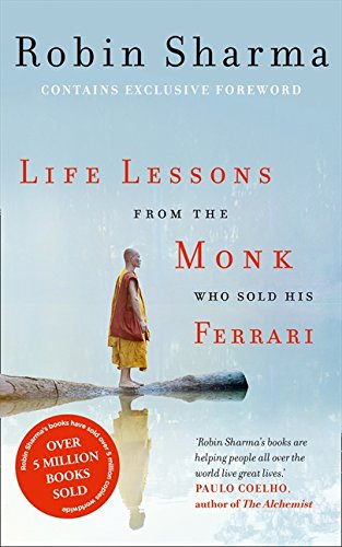 Book cover featuring a monk standing on a log over water.
