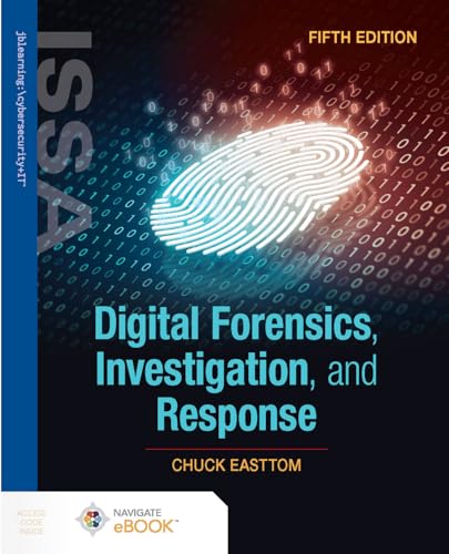 Book cover: “Digital Forensics, Investigation, and Response” fifth edition with fingerprint.